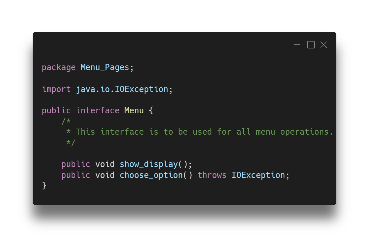 Menu Interfaces